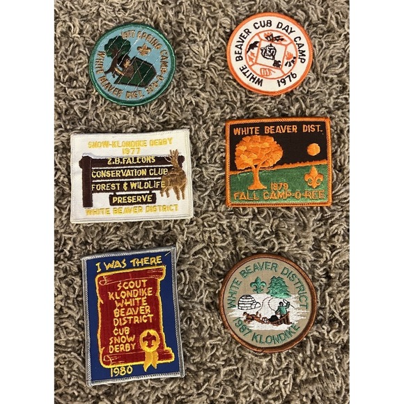 Other - Vintage Boy Scout Patches BSA 1970-1980's White Beaver District Lot Of 6